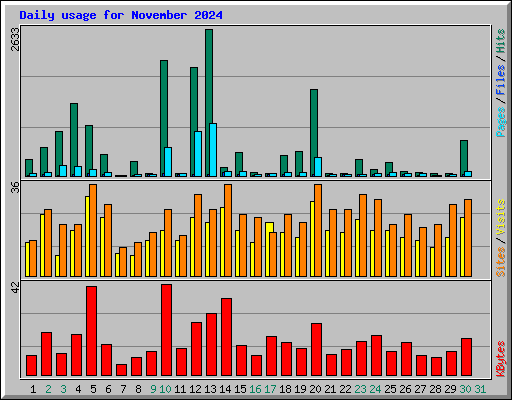 Daily usage for November 2024