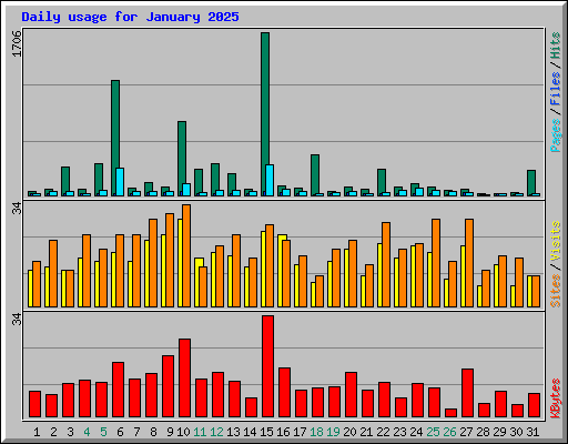 Daily usage for January 2025