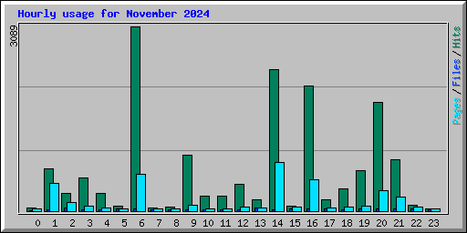 Hourly usage for November 2024